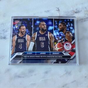 Steph Curry - Lebron James - Kevin Durant Topps Now Olympics Gold Medal Card #26
